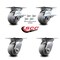 Service Caster 4 Inch Thermoplastic Caster Set with Roller Bearing 4 Swivel Lock and 2 Brake SCC-35S420-TPRRD-SLB-BSL-2-BSL-2 - alternate 5
